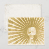 Postkarte mit Coolem Vintagem Mikrofon (Vorne/Hinten)