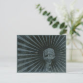 Postkarte mit Coolem Vintagem Mikrofon (Stehend Vorderseite)