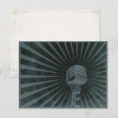 Postkarte mit Coolem Vintagem Mikrofon (Vorne/Hinten)