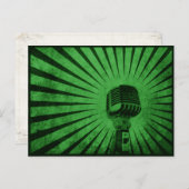 Postkarte mit Coolem Vintagem Mikrofon (Vorne/Hinten)