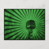 Postkarte mit Coolem Vintagem Mikrofon (Vorderseite)