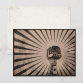 Postkarte mit Coolem Vintagem Mikrofon (Vorne/Hinten)