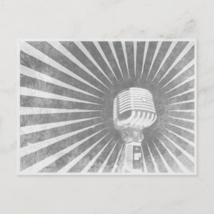 Postkarte mit coolen Vintage-Mikrofon