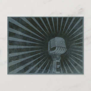 Postkarte mit coolen Vintage-Mikrofon