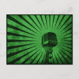 Postkarte mit coolen Vintage-Mikrofon