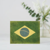 Postkarte mit Cooler brasilianischer Flagge (Stehend Vorderseite)