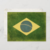 Postkarte mit Cooler brasilianischer Flagge (Vorne/Hinten)