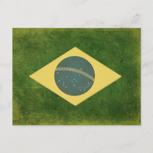 Postkarte mit Cooler brasilianischer Flagge (Vorderseite)
