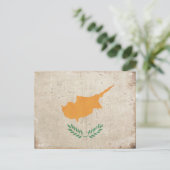 Postkarte mit cooler Flagge Zyperns (Stehend Vorderseite)