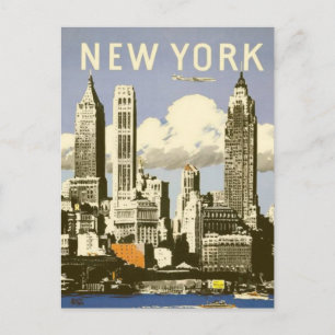 Postkarte mit cooler vintage New York Grafik