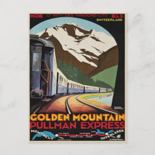 Postkarte mit cooler Vintage-Ski-Resorts-Grafik