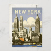 Postkarte mit Cooler Vintager New York Print (Vorne/Hinten)