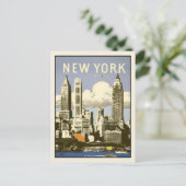 Postkarte mit Cooler Vintager New York Print (Stehend Vorderseite)