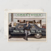 Postkarte mit Cooler Vintager Polizist (Vorne/Hinten)