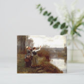 Postkarte mit Daniel Ridgway Knight Gemälde (Stehend Vorderseite)