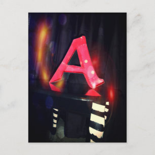 Postkarte mit dem Buchstaben "A"