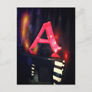 Postkarte mit dem Buchstaben "A"