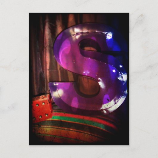 Postkarte mit dem Buchstaben "S" (Vorderseite)