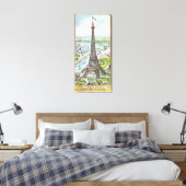 Postkarte mit dem Eiffelturm Leinwanddruck (Insitu (Schlafzimmer))