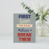 Postkarte mit den Break Rules (Stehend Vorderseite)
