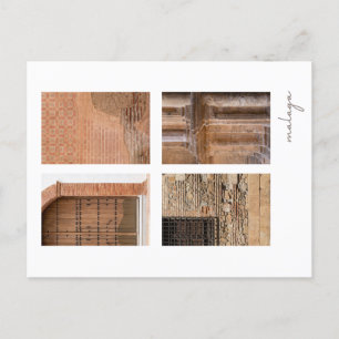 Postkarte mit den Sehenswürdigkeiten von Malaga in