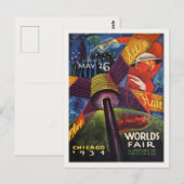 Postkarte mit der Ausstellung "Chicago World" von  (Vorne/Hinten)
