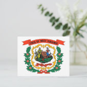 Postkarte mit der Flag West Virginia Staat - USA (Stehend Vorderseite)
