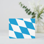 Postkarte mit der Flagge Bayerns, Deutschland (Stehend Vorderseite)