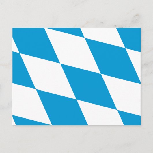 Postkarte mit der Flagge Bayerns, Deutschland (Vorderseite)