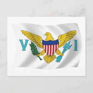 Postkarte mit der Flagge der Amerikanischen Jungfe