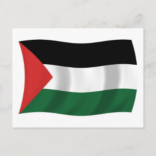 Postkarte mit der Flagge der Palästinensischen Aut
