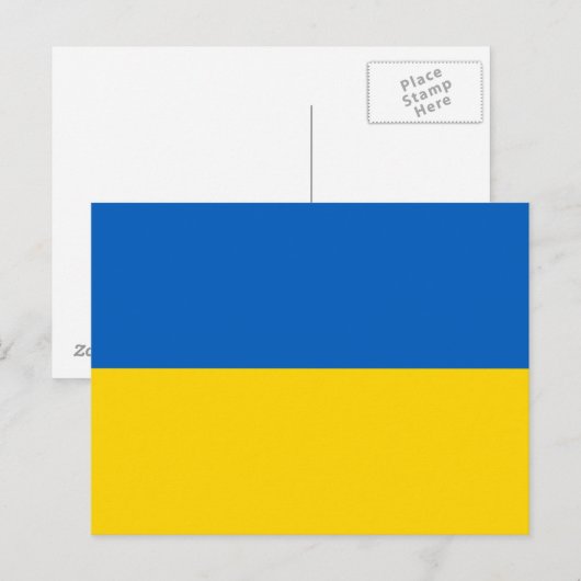 Postkarte mit der Flagge der Ukraine (Vorne/Hinten)