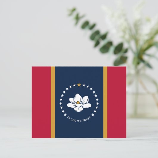 Postkarte mit der Flagge des Bundesstaates Mississ (Stehend Vorderseite)