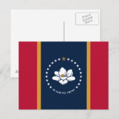 Postkarte mit der Flagge des Bundesstaates Mississ (Vorne/Hinten)