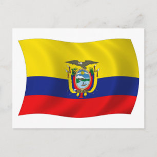 Postkarte mit der Flagge Ecuadors