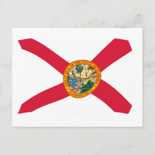 Postkarte mit der Flagge Floridas