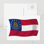 Postkarte mit der Flagge Georgias (Vorne/Hinten)