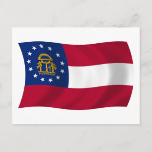 Postkarte mit der Flagge Georgias