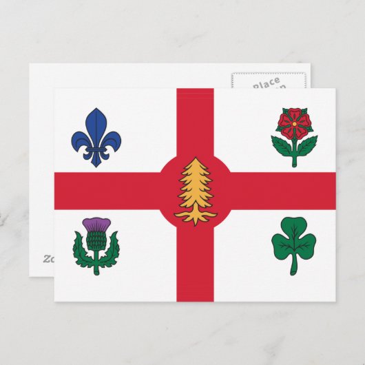 Postkarte mit der Flagge Montreals, Kanada (Vorne/Hinten)
