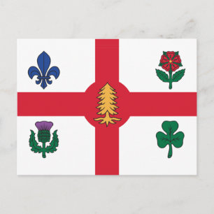 Postkarte mit der Flagge Montreals, Kanada