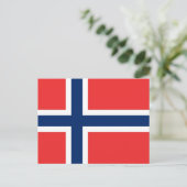 Postkarte mit der Flagge Norwegens (Stehend Vorderseite)