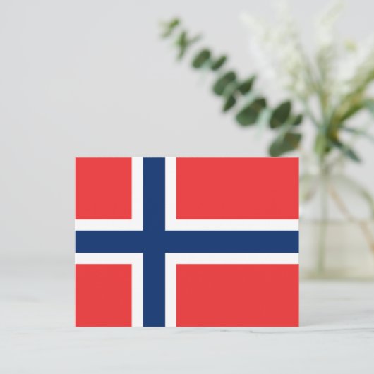 Postkarte mit der Flagge Norwegens (Stehend Vorderseite)