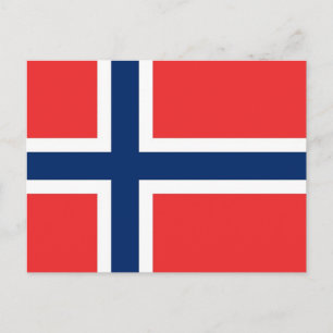 Postkarte mit der Flagge Norwegens