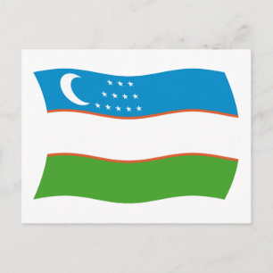 Postkarte mit der Flagge Usbekistans