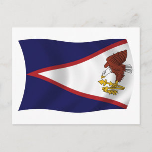 Postkarte mit der Flagge von Amerikanisch-Samoa