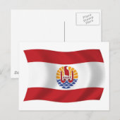 Postkarte mit der Flagge von Französisch-Polynesie (Vorne/Hinten)