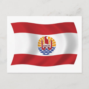 Postkarte mit der Flagge von Französisch-Polynesie