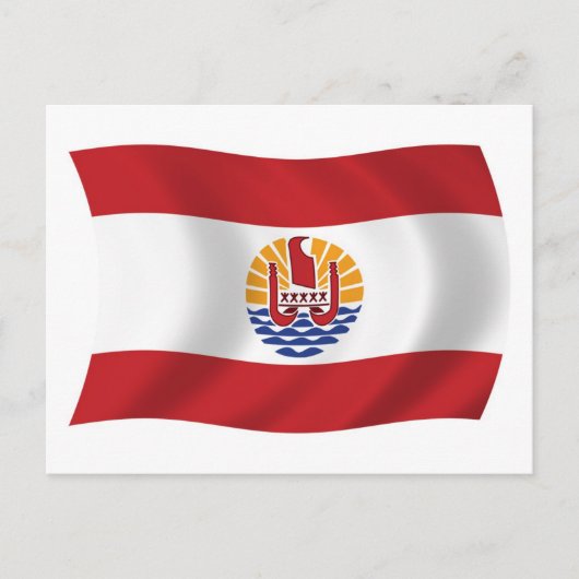 Postkarte mit der Flagge von Französisch-Polynesie (Vorderseite)