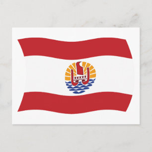 Postkarte mit der Flagge von Französisch-Polynesie