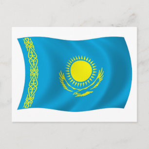 Postkarte mit der Flagge von Kasachstan